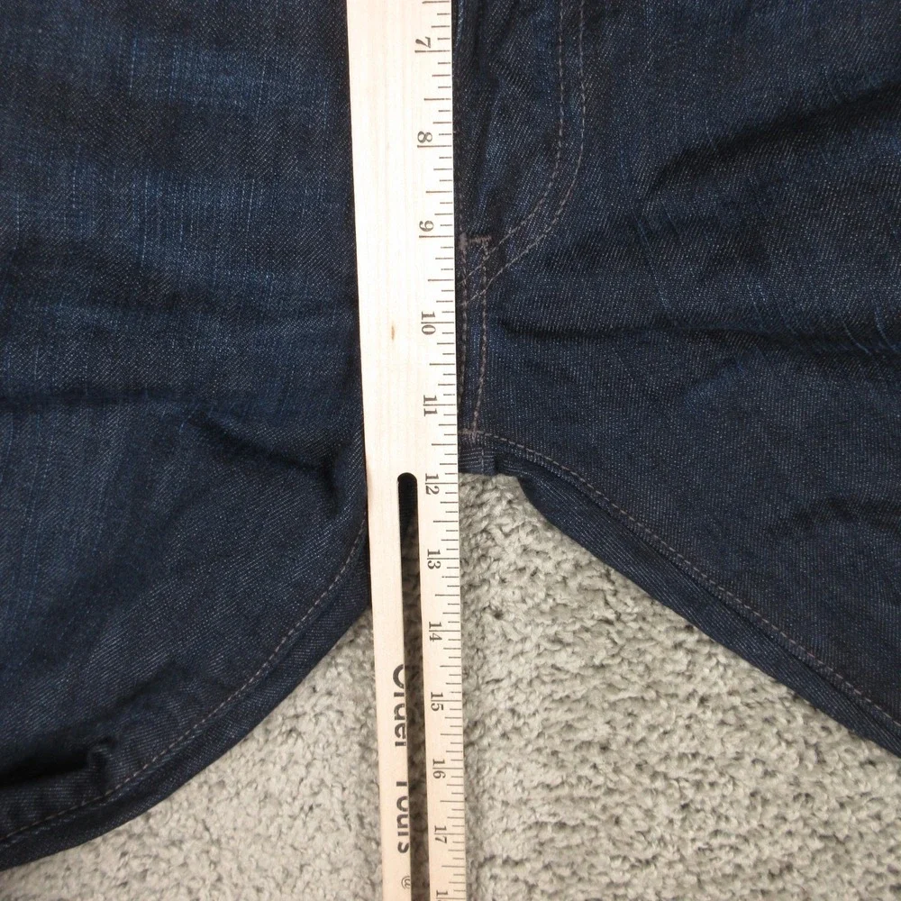 Levis Jeans Mens 36x32 Blue 513 Slim Straight Faded Dark Wash Whisker Denim Pant